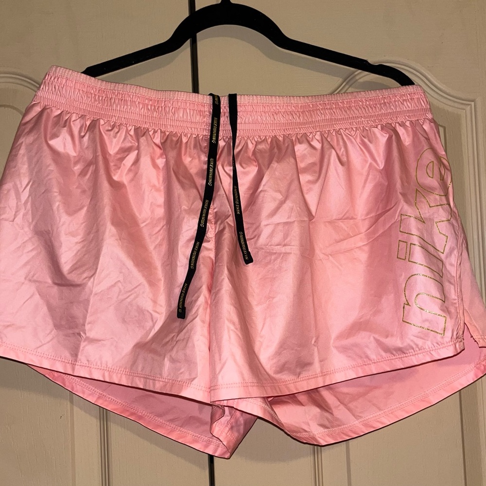 Nike Women's Athletic Pink and Gold Shorts